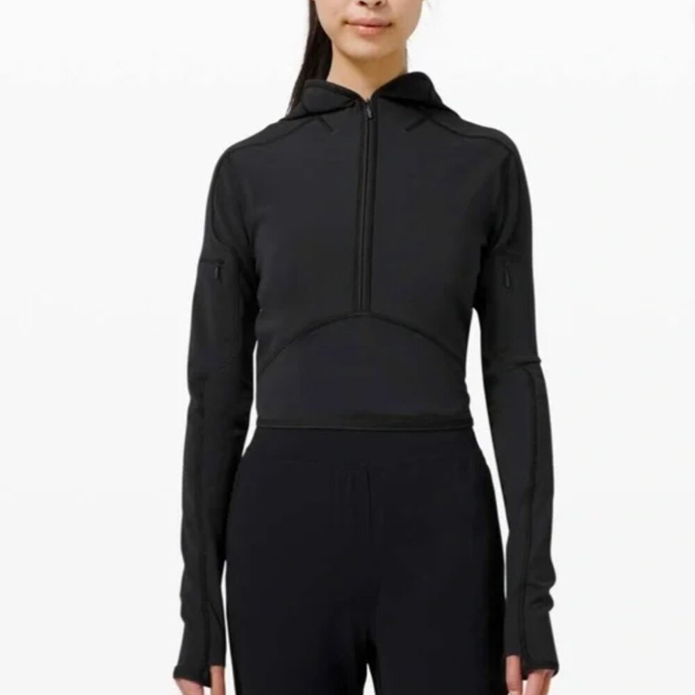 ✨ Lululemon Break the Crop Trail Half Zip Jacket — Black — Size 10